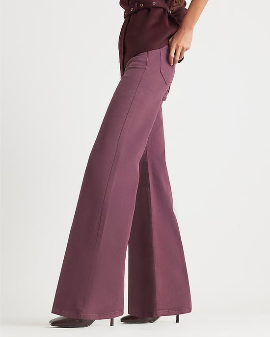 River Island Womens Wide Leg Jeans Red High Rise Palazzo - Image 4