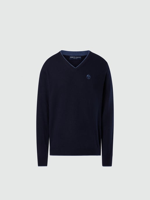 North Sails Sweater V-neck with embroidered logo - Image 5