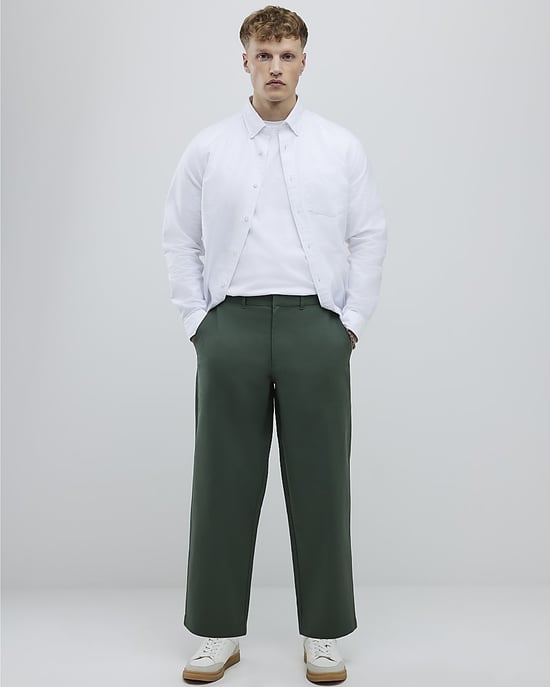 River Island Mens Chino Trousers Khaki Barrell Leg - Image 2