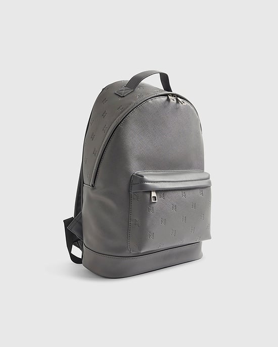 River Island Mens Rucksack Grey RR Monogram - Image 1