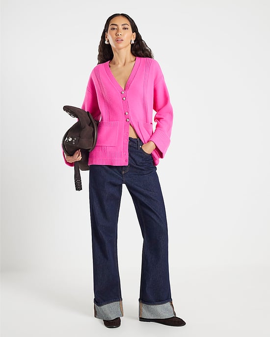 River Island Womens Cardigan Pink Knitted Long Sleeve - Image 4