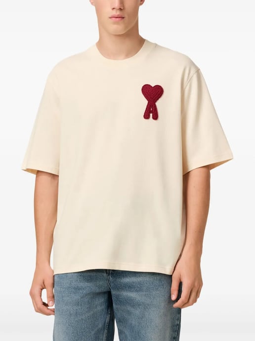 Ami Paris Red Patch T-Shirt - Image 2