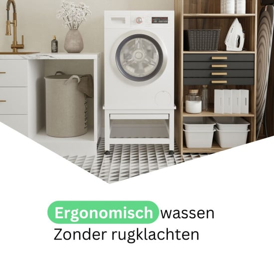Wasophoogte Wasmachine verhoger – novapro met uittrekbaar plateau - - Image 2