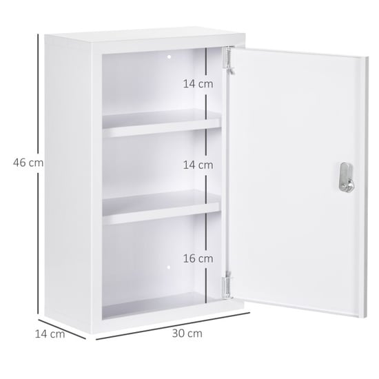 4goodz Medicijnkastje metaal ehbo-kastje met slot 14x30x46 cm - - Image 4