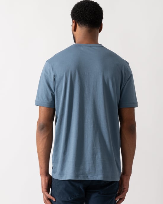 Diragolino212 HUGO Diragolino212 Label Logo Mens T-Shirt T-Shirt in Blue - Image 2