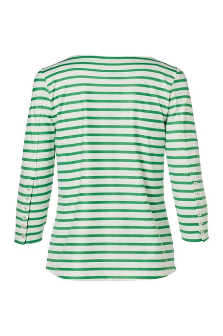Caroline Tensen Oxford Streep Top Wit / Groen - Image 4