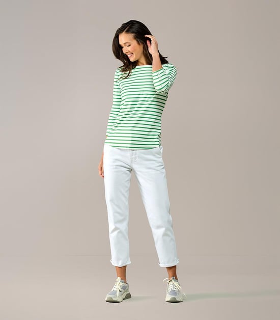Caroline Tensen Oxford Streep Top Wit / Groen - Image 6