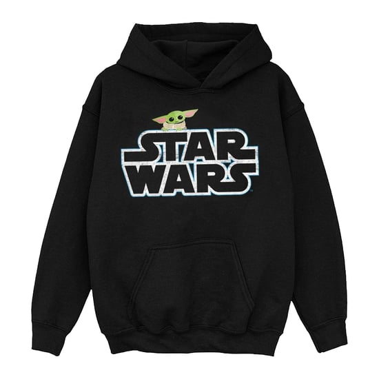 Star Wars Meisjes The Mandalorian The Child Logo Hoodie (Zwart) - Image 1