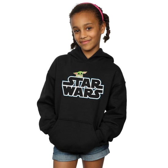 Star Wars Meisjes The Mandalorian The Child Logo Hoodie (Zwart) - Image 3