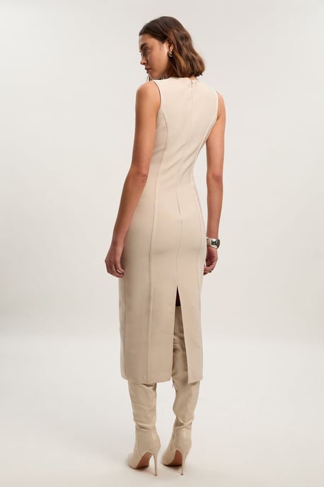 Figure Form Bandage Button Through Pencil Midi Dress - Image 3