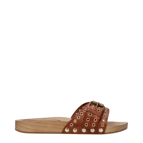 Studded Leren Slide Sandalen - Image 1