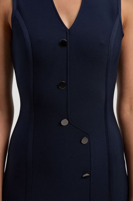 Figure Form Bandage Button Through Pencil Midi Dress - Image 3