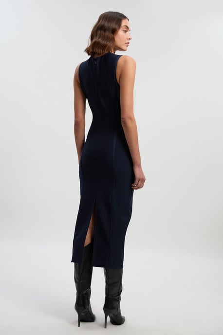 Figure Form Bandage Button Through Pencil Midi Dress - Image 4