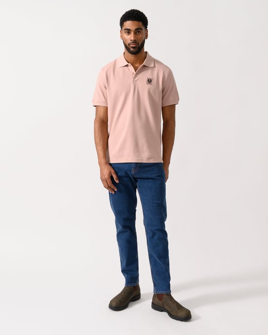 Short Sleeve Polo in Coral - Image 3