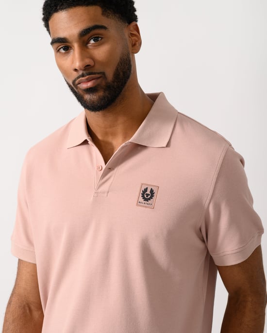 Short Sleeve Polo in Coral - Image 4
