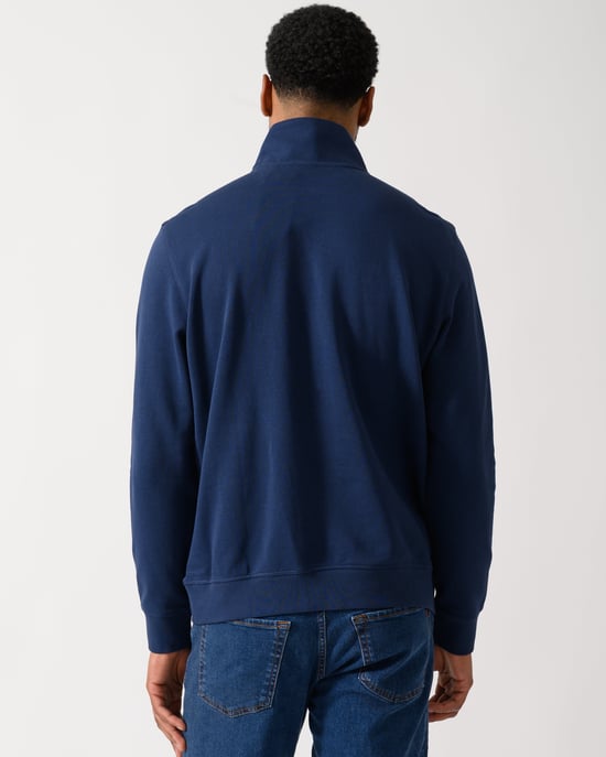 Zetrust 1/4 Zip Sweatshirt in Dark Blue - Image 2