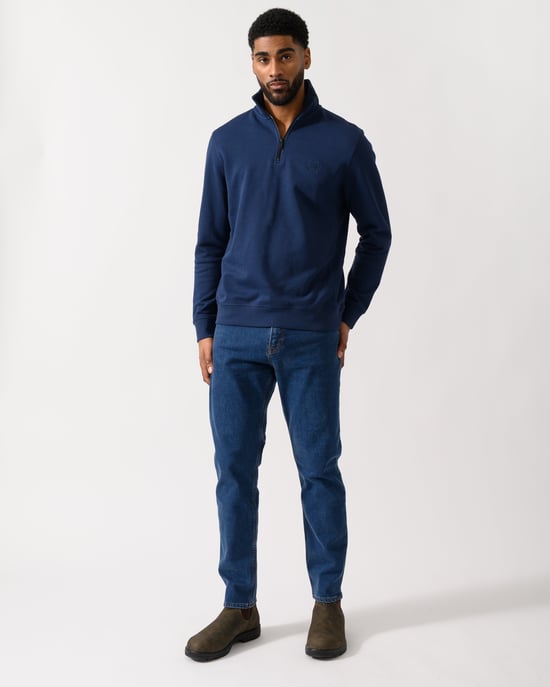Zetrust 1/4 Zip Sweatshirt in Dark Blue - Image 3