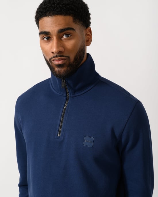 Zetrust 1/4 Zip Sweatshirt in Dark Blue - Image 4