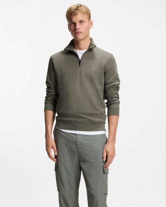 Zetrust 1/4 Zip Sweatshirt in Dark Green - Image 4