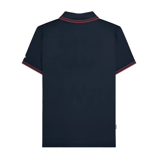 Lambretta Heren Groot en lang getipt poloshirt (Donker marine/Bourgondië) - Image 2