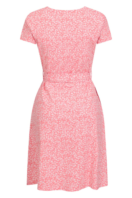 'Santorini' Women's Jersey Wrap Dress with Pockets Summer Comfy Outfit Coral - Image 4