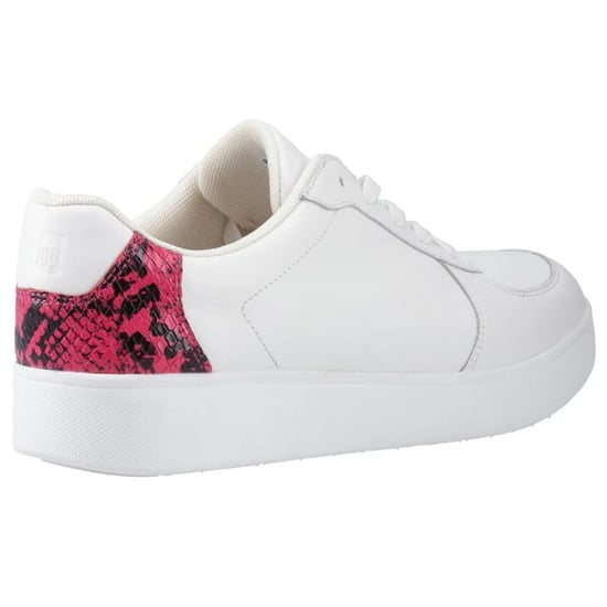 FitFlop Dames/Dames Slangenprint Leren Trainers (Wit/Framboos) - Image 2