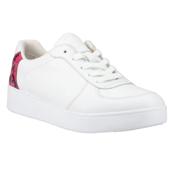 FitFlop Dames/Dames Slangenprint Leren Trainers (Wit/Framboos) - Image 4