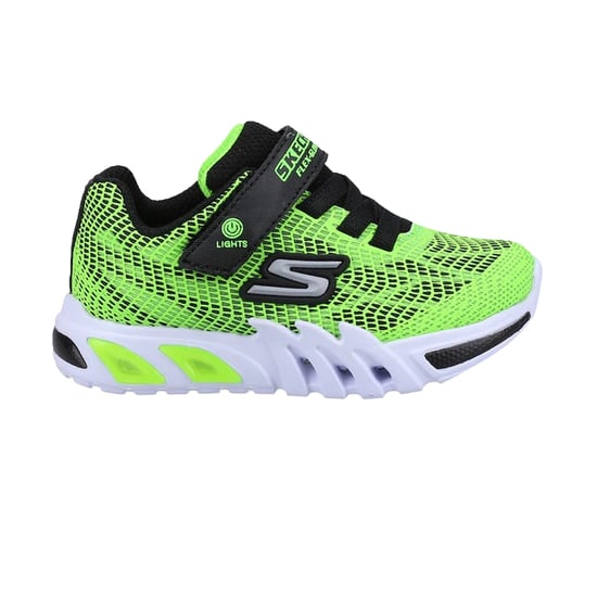 Skechers Baby jongens Flex-Glow Elite Vorlo Trainers (Kalk/zwart) - Image 1