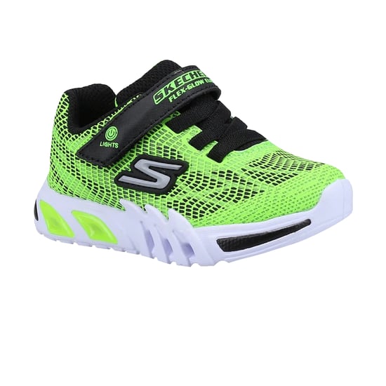 Skechers Baby jongens Flex-Glow Elite Vorlo Trainers (Kalk/zwart) - Image 4