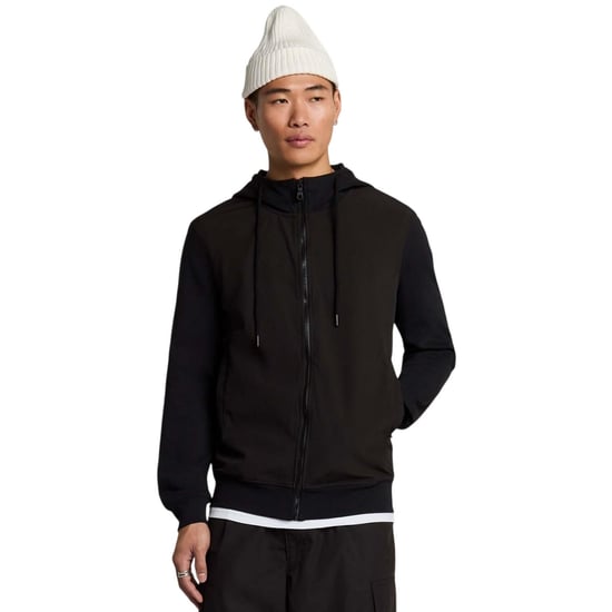 Lyle & Scott Heren Hybrid Softshell Volledige Ritssluiting Hoodie (Zwart) - Image 3