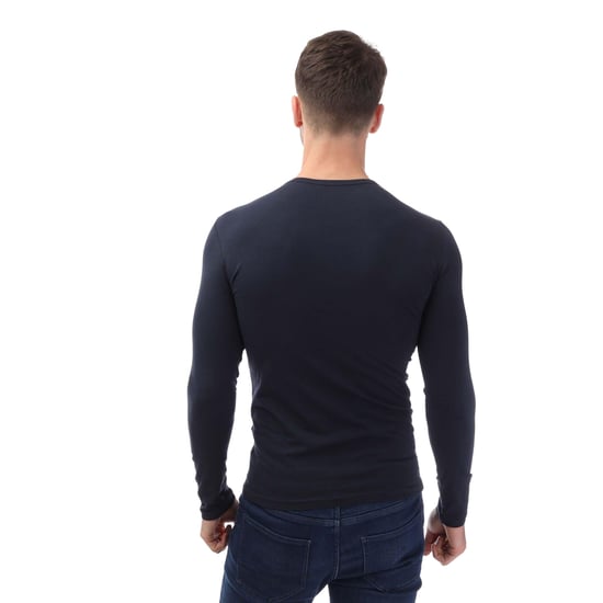 Emporio Armani Slim långärmad T-shirt för män (Marinblått) - Image 2