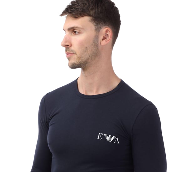 Emporio Armani Slim långärmad T-shirt för män (Marinblått) - Image 3