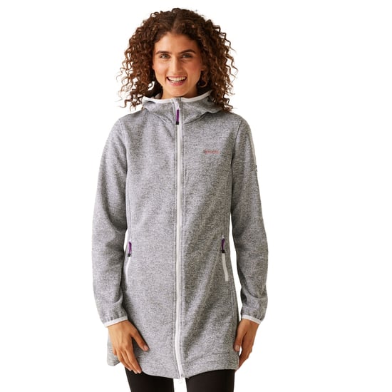 Regatta Dames/Dames Bloomfield Marl Longline Fleecejack (Heide/Wit) - Image 4