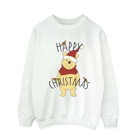 Disney Heren Winnie De Poeh Vrolijk Kerstmis Holly Sweatshirt (Wit) - Image 1