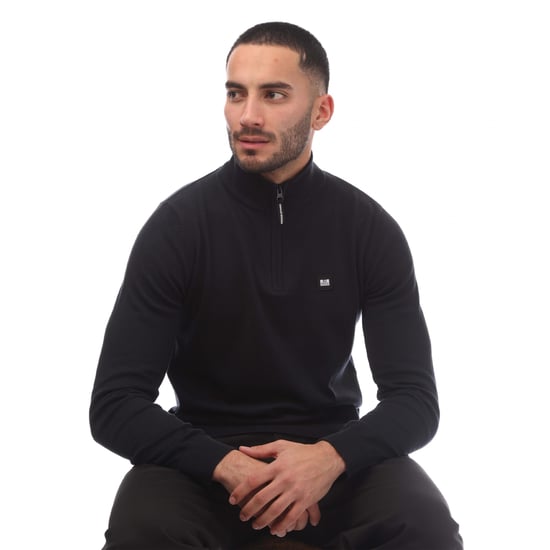 Weekend Offender Mens Paraguay Quarter Zip Sweatshirt (Marinblått) - Image 4