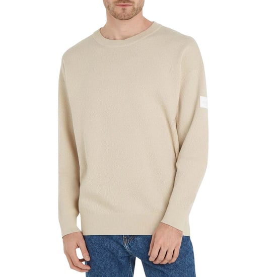 Calvin Klein Heren Natural Structure Crew Neck Sweatshirt (Beige) - Image 1