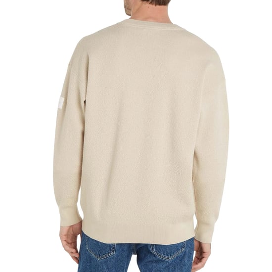 Calvin Klein Heren Natural Structure Crew Neck Sweatshirt (Beige) - Image 2