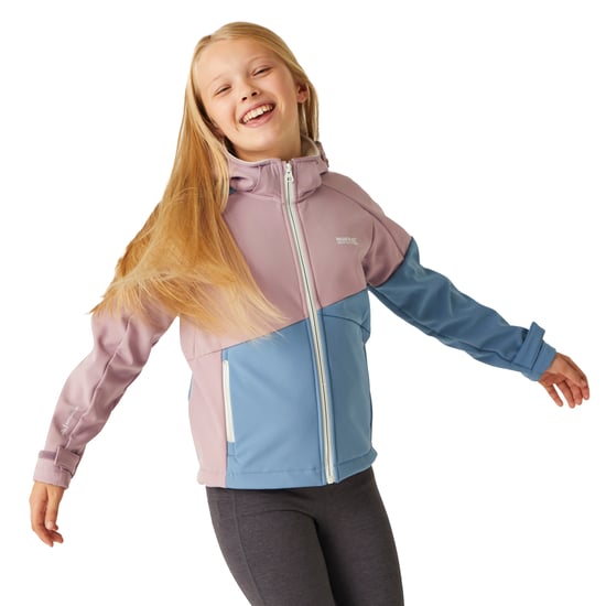 Regatta Soft Shell Jas Kinderen/Kinderen VII (Heide/Koronetblauw) - Image 4