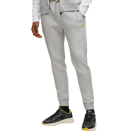 Hugo Boss Hadiko 1 Joggingbyxor med sidostripe för herrar (Ljusgrå) - Image 4