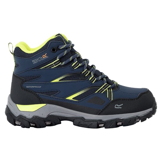 Regatta Childrens/Kids Holcombe III Walking Boots (Navy/Lime Punch) - Image 1