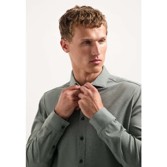 No Excess Shirt jersey melange stretch dark green - Image 5