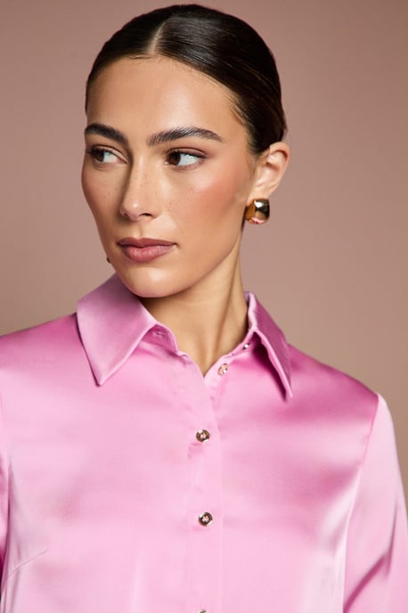 Lisa Tan Long Sleeve Satin Shirt - Image 2