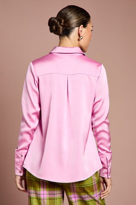 Lisa Tan Long Sleeve Satin Shirt - Image 3