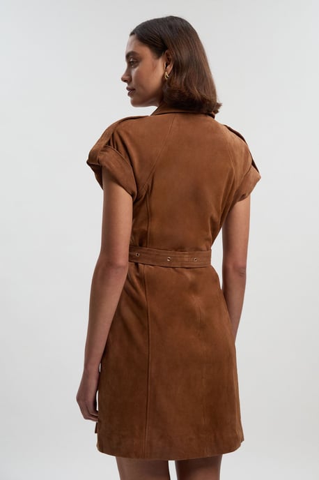 Suede Utility Mini Dress - Image 5