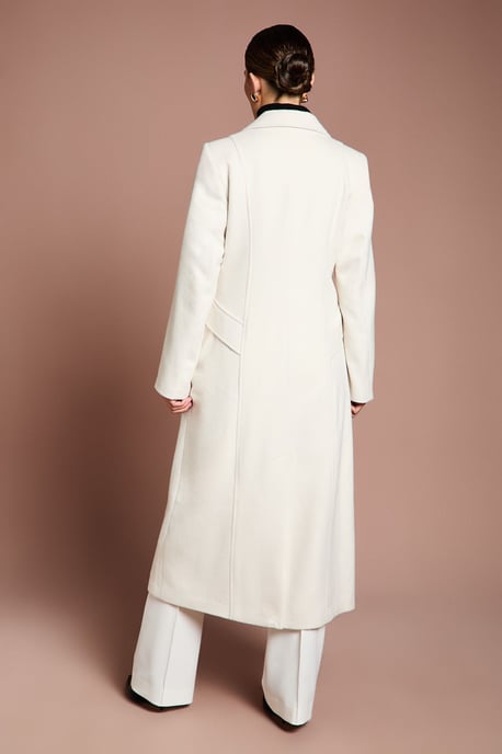 Lisa Tan Occasion Floral Detail Longline Coat - Image 3