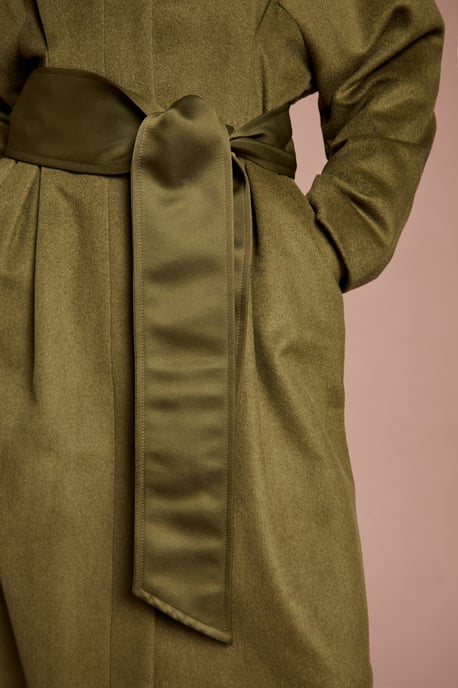 Lisa Tan Occasion Waist Detail Belted Coat - Image 4