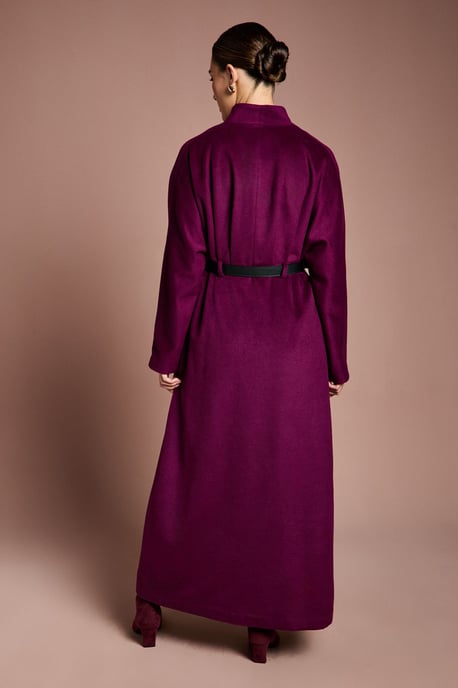 Lisa Tan Occasion Belted Skirt Detail Coat - Image 3