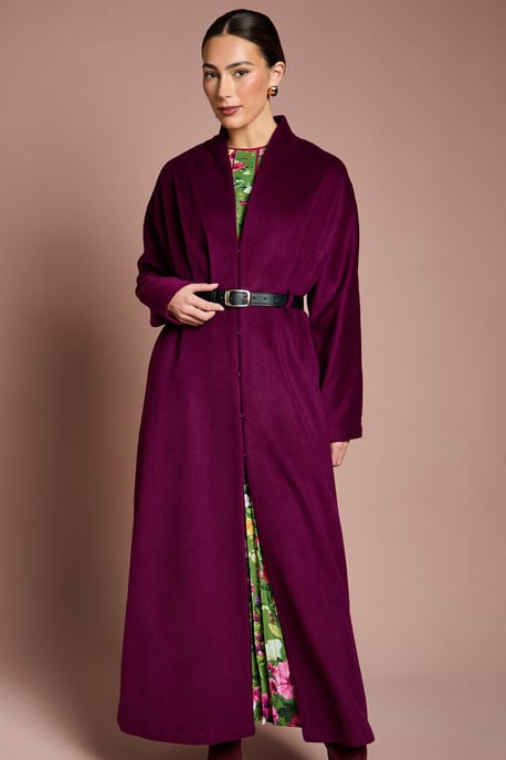 Lisa Tan Occasion Belted Skirt Detail Coat - Image 4