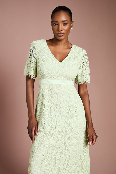Lace Angel Sleeve Midi Dress - Image 2