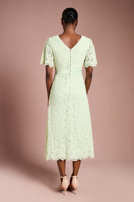 Lace Angel Sleeve Midi Dress - Image 3